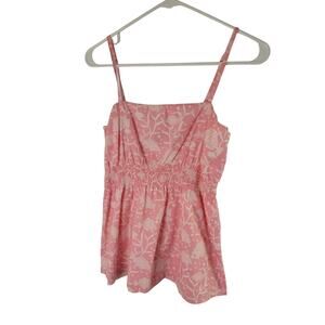 Vineyard Vines Retired Pink All Over Fish/Coral Print Tank 100% Cotton Size M